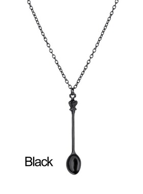 Cross-border jewelry: Mini crown tea spoon, classic necklace