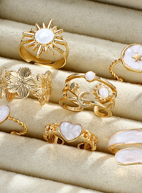 Cross-border teenage girl cartoon group ring gift跨境女戒指