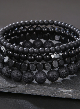 Best-selling Men's Bracelet with Decorative Beads跨境男手串