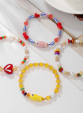 Cross-border new imitation pearl crystal bracelet accessory