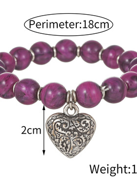 Girl turquoise pearl handmade beaded love cartoon bracelet潮