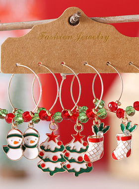 Christmas alloy pendant party ear ring jewelry for women圣诞