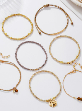 Bohemian vacation-style pearl bracelet for women跨境休闲手链
