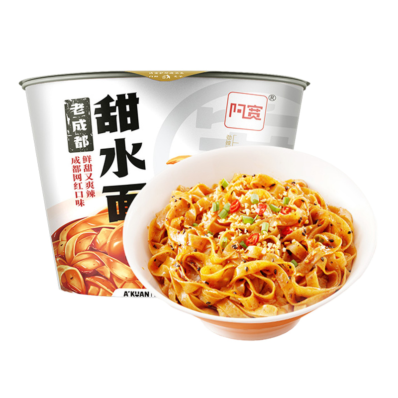 阿宽甜水面110g*6桶老成都方便面即食泡面甜辣味红油面皮夜宵-图3