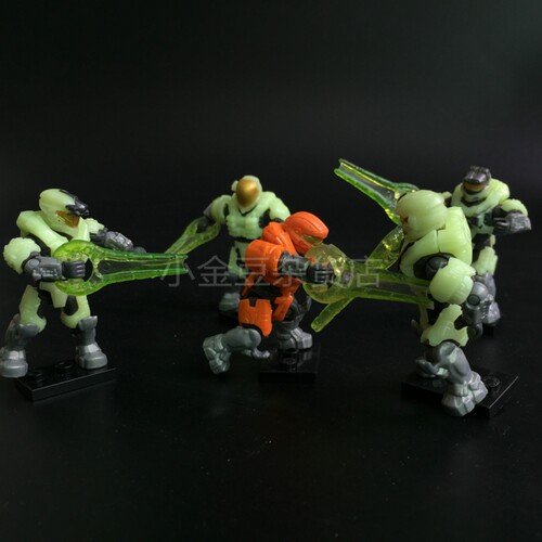 Mega Bloks美家宝HALO光环夜光斯巴达可动积木人仔偶光剑配件玩具 - 图1