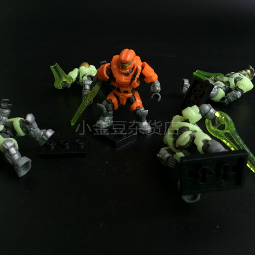 Mega Bloks美家宝HALO光环夜光斯巴达可动积木人仔偶光剑配件玩具 - 图3