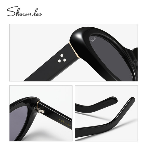 Shawnlee潮流时尚猫眼墨镜女款小框高级感#1405粗边框个性小椭圆 - 图3
