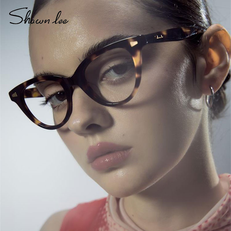 Shawnlee2025新款复古典雅猫眼镜框女欧美风防蓝光近视眼镜配度数