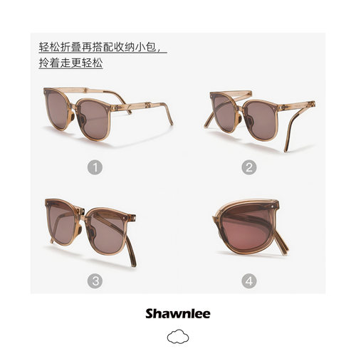 Shawnlee2026新款折叠墨镜女高级感送收纳盒防晒超轻偏光太阳镜男 - 图2