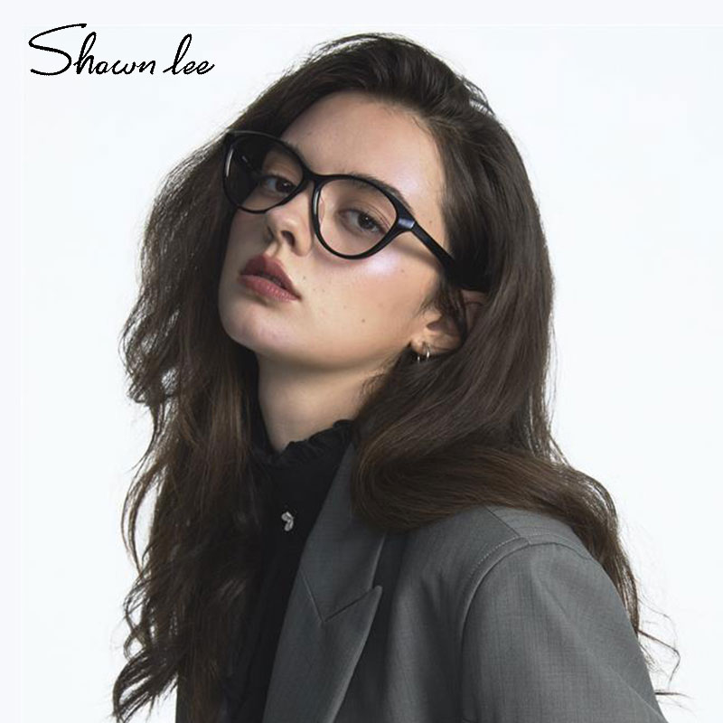Shawnlee复古猫眼近视眼镜女超轻防蓝光眼镜框可配度数平光镜