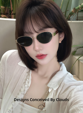 Shawnlee松弛感老钱风椭圆墨镜