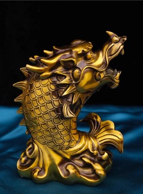 纯铜祝福办公区客厅鱼化龙龙头鱼