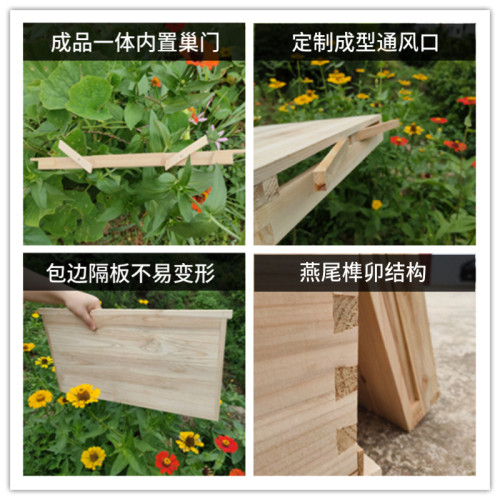 十框标准蜜蜂蜂箱不煮蜡杉木平箱中蜂意蜂巢箱桶全套专用养蜂工具 - 图0