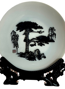 储氏铁画虎年生肖画瓷盘画