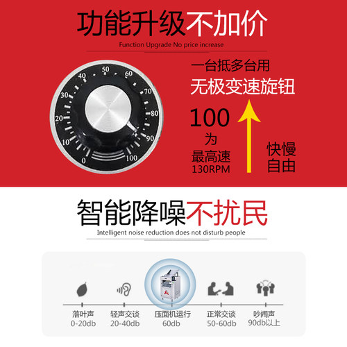 永强静音高速压面机130商用揉面一体机低噪音包子面包店铜线电机 - 图2