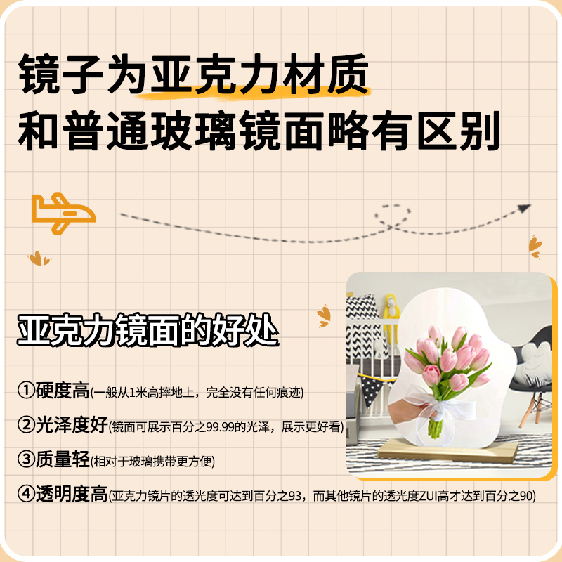 超轻黏土镜子diy手工材料包彩色改造创意ins风粘土化妆镜无毒无味-图2