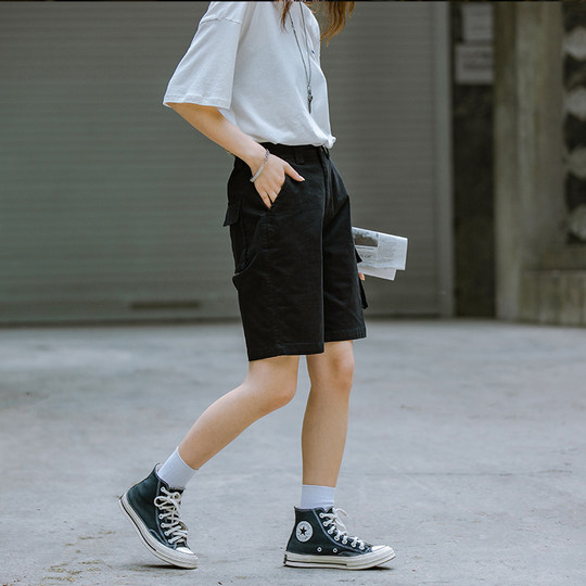 Working shorts five-quarter pants Eda Japanese regular medium pants