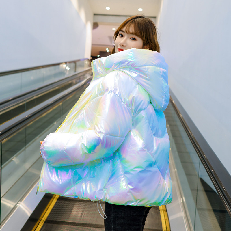 免洗炫彩亮面短款2020冬宽松面包服 巧娣棉衣/棉服