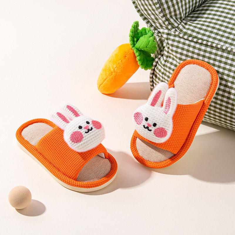 兔子儿童拖鞋亚麻女童男童春秋家居家用室内宝宝女孩防滑布底夏季,淘宝优惠券,粉丝福利购,淘宝优惠卷
