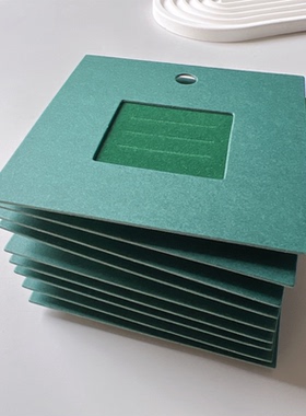 墨绿加厚海绵戒指卡纸高档磨砂卡片现货指环对戒饰品包装挂卡韩版