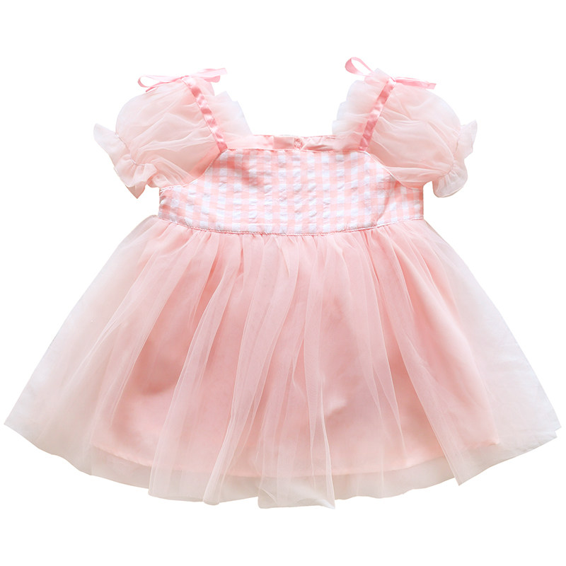 1-5岁女宝宝公主格子3女网纱裙子 pokoto连衣裙