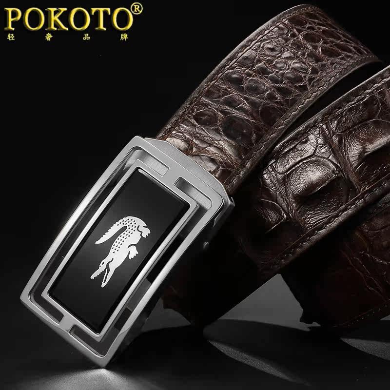 轻奢品牌自动扣大骨鳄鱼真真皮腰带 pokoto腰带/皮带/腰链