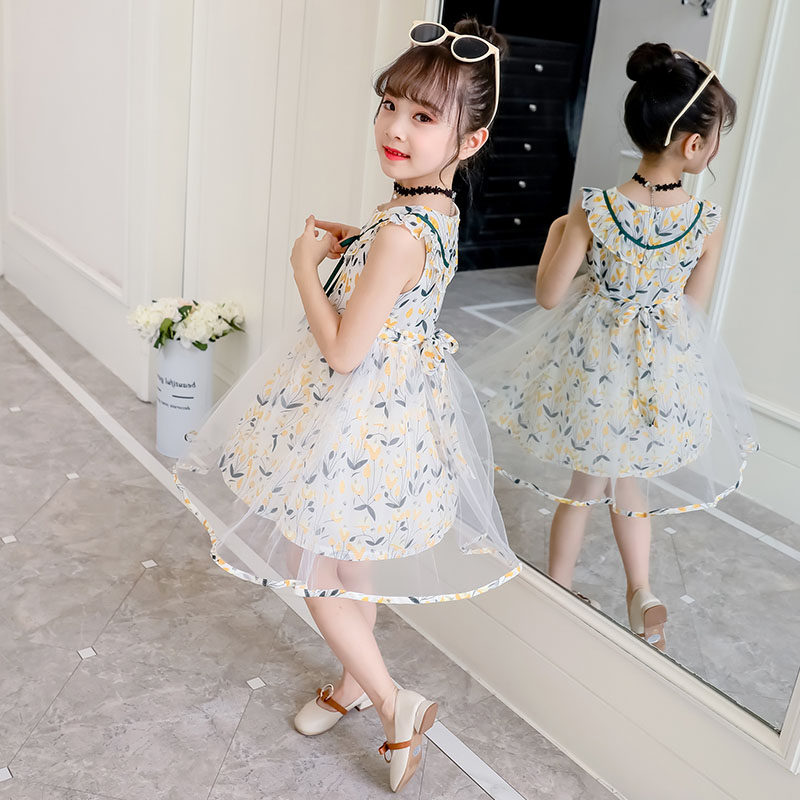 女童2020夏款洋气韩版碎花夏公主裙 pokoto连衣裙