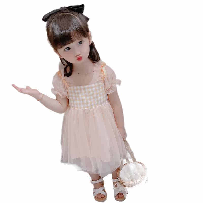 韩国女童泡泡袖女宝宝洋气公主裙 pokoto连衣裙