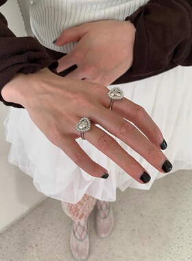 爱心珍珠开口戒指女小众设计感高级轻奢食指戒2026新款指环配饰