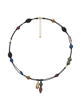 手工编织绳串珠项链女小众设计复古高级感锁骨链民族度假风配饰