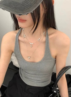 双层叠带土星项链女ins小众高级珍珠锁骨链甜酷百搭脖颈链2025新