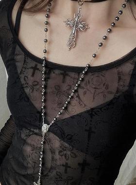 y2k十字架双层叠戴小众项链