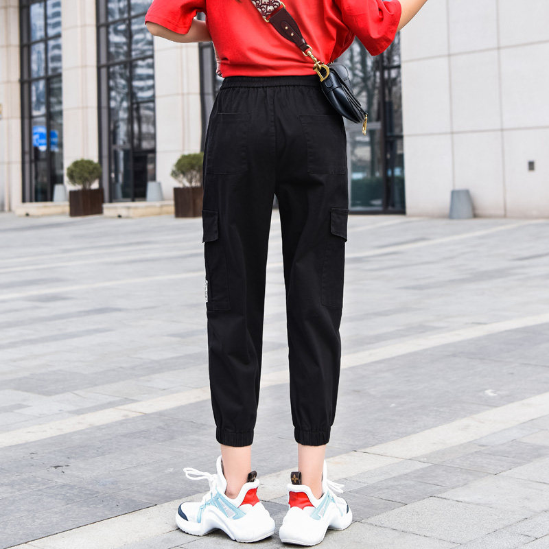 法式七分小个子夏季宽松bf潮工装裤 淑芬璐休闲裤