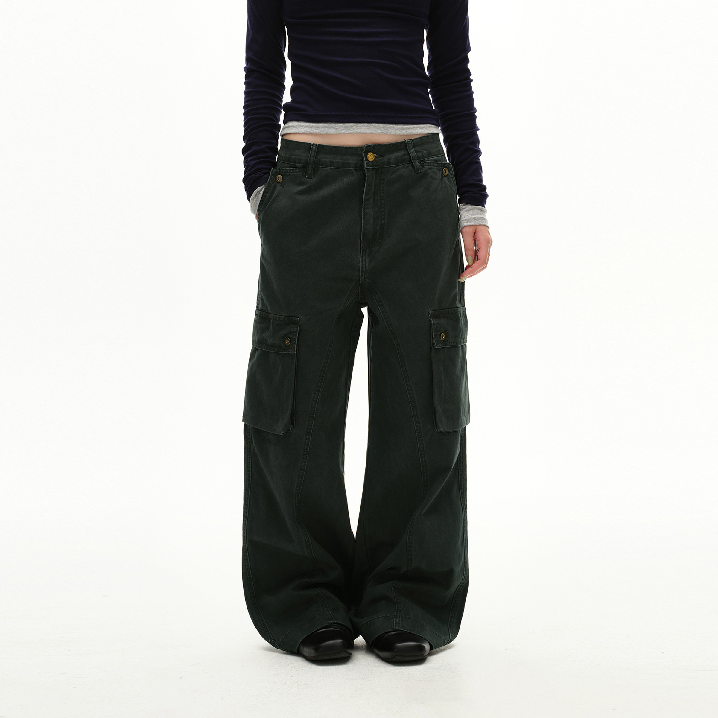 MADWITCH美式复古水洗做旧多口袋工装裤男女宽松直筒设计感休闲裤,淘宝优惠券,粉丝福利购,淘宝优惠卷