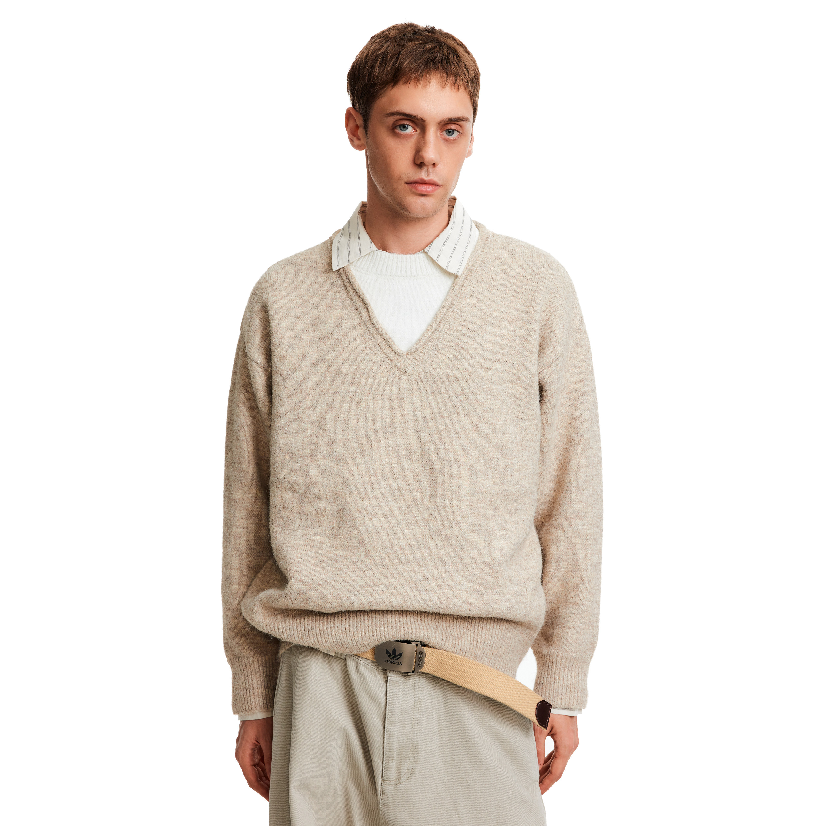 MADWITCH复古慵懒风假两件针织衫男女通勤休闲羊毛混纺高级感毛衣,淘宝优惠券,粉丝福利购,淘宝优惠卷