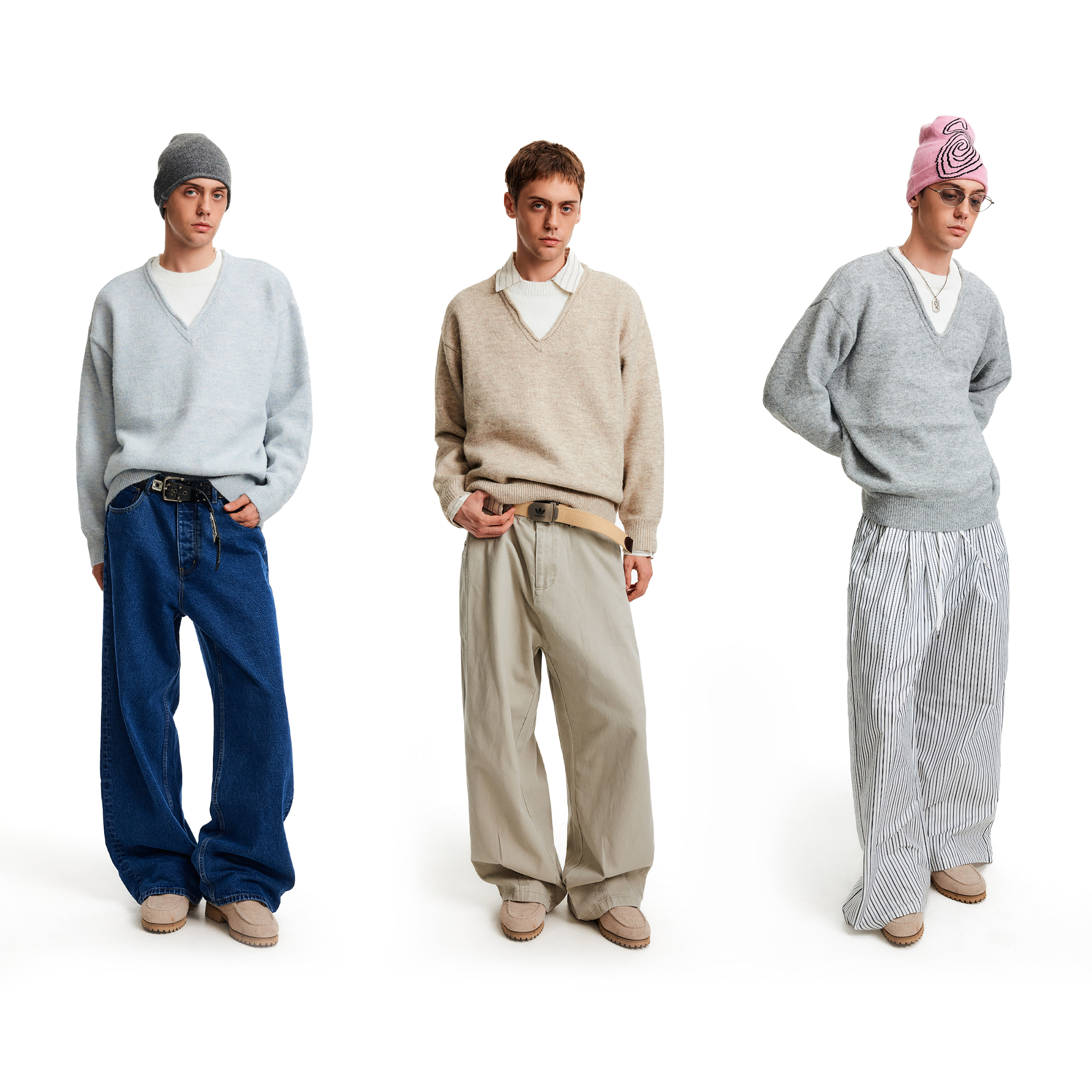 MADWITCH复古慵懒风假两件针织衫男女通勤休闲羊毛混纺高级感毛衣,淘宝优惠券,粉丝福利购,淘宝优惠卷