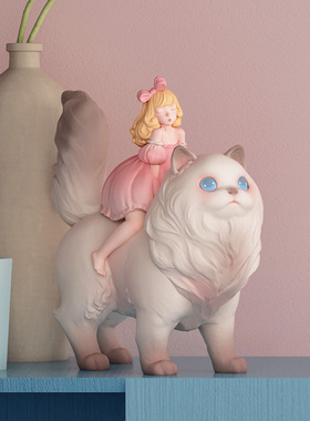 白夜童话《猫黛丽》轻奢风书房z创意摆件治愈系可爱礼物送朋友生