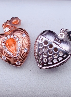 吊坠空托镶嵌4*6mm蓝宝