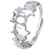 S925 silver ring empty support 4*6/5*7mm live ring mouth
