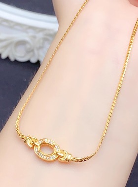 S925银项坠项链空托5*7mm裸石