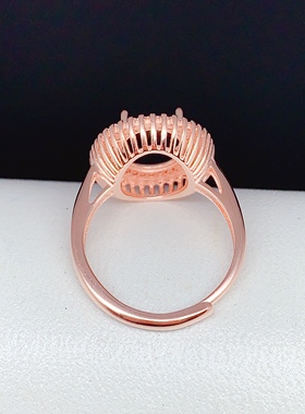 双围钻戴妃925银戒指空托多尺寸