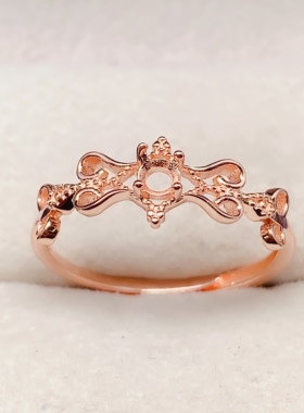 个性女款3*3mm活口指环戒指空托