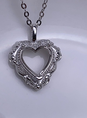 S925纯银吊坠空托韩版时尚轻奢