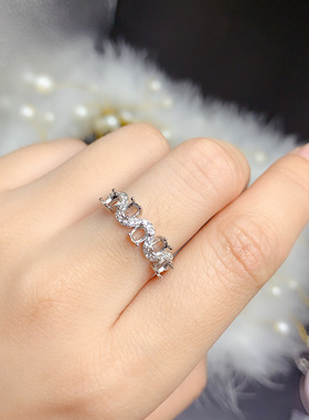 伯利尔女S925戒指空托