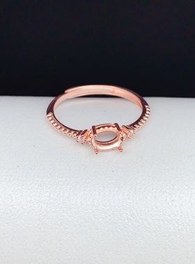 S925纯银简单时尚4*65*7戒指空托