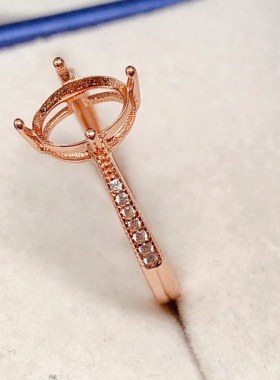 大气日韩6*8mm椭圆指环戒指空托