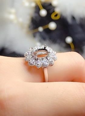 伯利尔女S925戒指空托