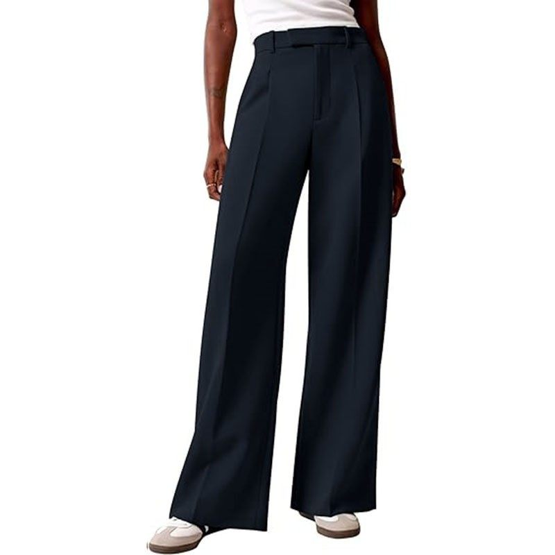 亚马逊爆款高腰垂感阔腿裤欧美外贸女士宽松休闲直筒商务西裤,淘宝优惠券,粉丝福利购,淘宝优惠卷