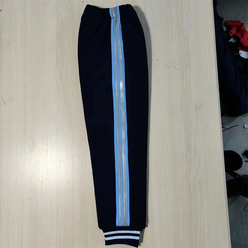 繁星中学生校服裤子藏蓝校裤浅蓝宽杠俩反光条收口运动休闲长裤,淘宝优惠券,粉丝福利购,淘宝优惠卷