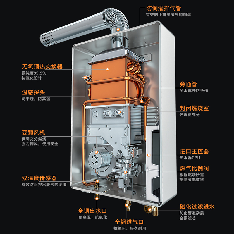 日本SESDERMA进口燃气热水器家用天然气16升智能恒温强排式防冻型-图1